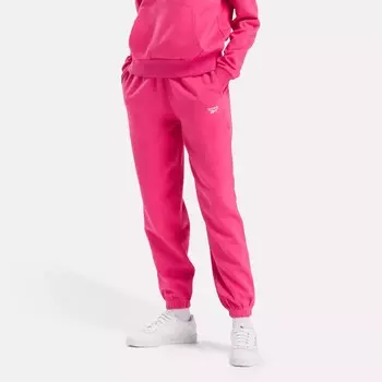 Флисовые джоггеры с маленьким логотипом Identity Reebok, розовый