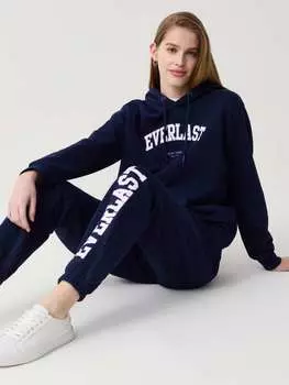 Флисовые джоггеры с принтом Everlast, цвет dark blue