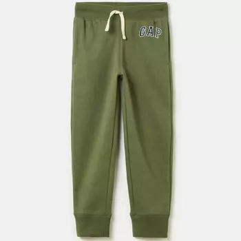 Флисовые джоггеры с вышитым логотипом Gap, зеленый