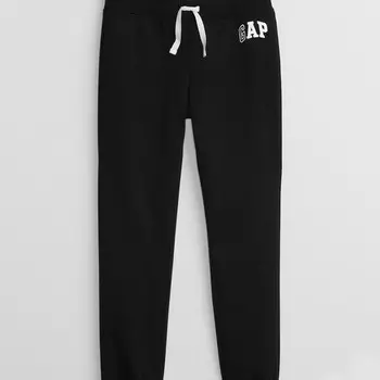 Флисовые джоггеры с завязками и логотипом Gap, черный