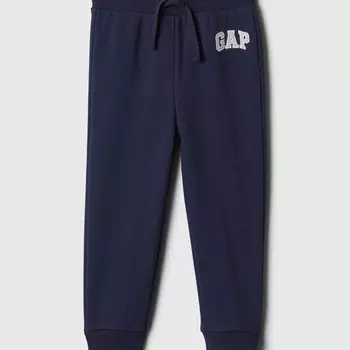 Флисовые джоггеры с завязками и вышитым логотипом Gap, синий