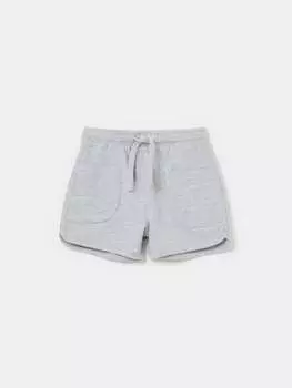 Флисовые шорты-бермуды с кулиской и карманами Fagottino, цвет light grey marl