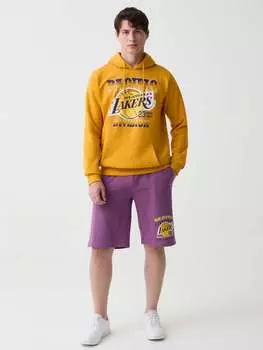 Флисовые шорты-бермуды с принтом Los Angeles Lakers Nba, цвет mauve