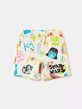 Флисовые шорты-бермуды с принтом «Звездные войны» Disney, цвет cream white