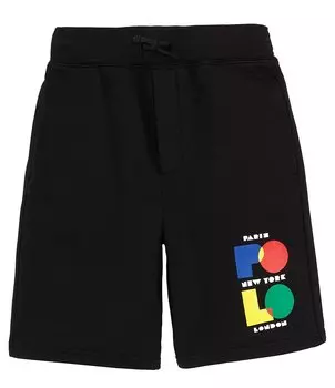 Флисовые шорты с логотипом Polo Ralph Lauren Big Boys 8–20, черный
