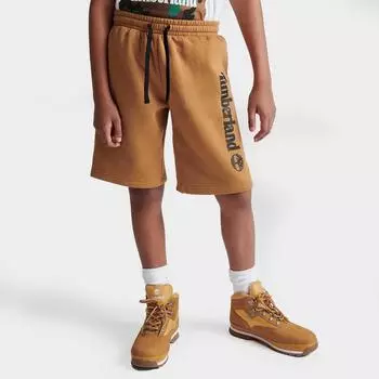 Флисовые шорты Timberland с большим логотипом для мальчиков, коричневый