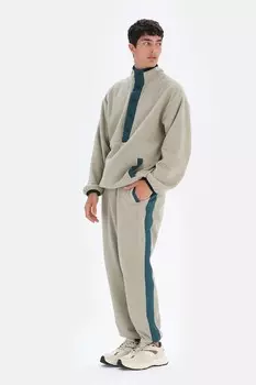 Флисовые спортивные брюки с контрастами Dagi, зеленый