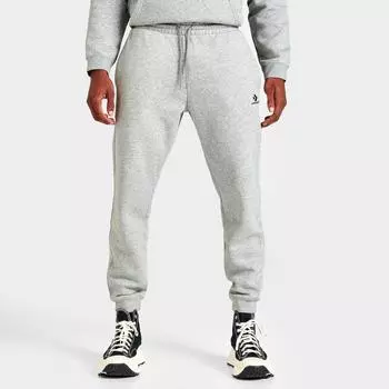 Флисовые спортивные штаны Converse Go-To с вышитыми звездами и шевроном, серый