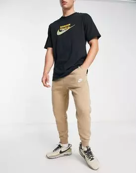 Флисовые спортивные штаны цвета хаки Nike Club