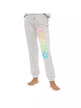 Флисовые спортивные штаны Girls Stars в цвете Heather Grey Malibu Sugar