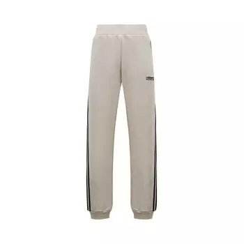 Флисовые спортивные штаны Moncler x adidas, светло-серые
