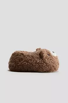 Флисовые тапочки тедди H&M, коричневый