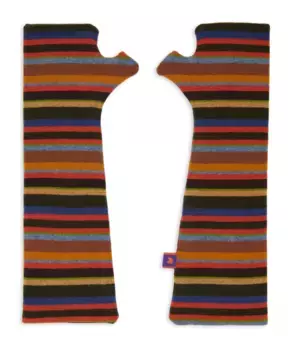 Флисовые женские перчатки без пальцев с полосками Gallo, мультиколор