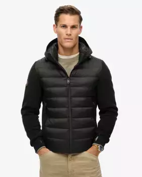 Флисовый бомбер Storm с капюшоном Superdry, черный