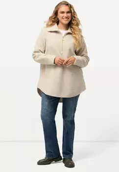 Флисовый джемпер FLEECESHIRT MIT ZIPPER Ulla Popken, бежевый