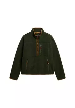 Флисовый джемпер HALF ZIP Superdry, зеленый