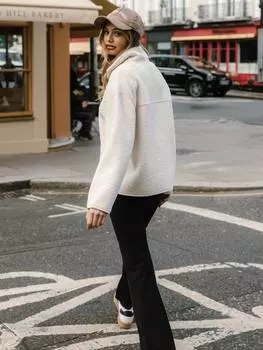 Флисовый джемпер на молнии borg Chelsea Peers, белый