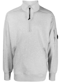 Флисовый джемпер с декором Lens C.P. Company, серый