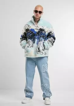 Флисовый джемпер SIGNATURE ICE TIGER TOYERR Karl Kani, синий