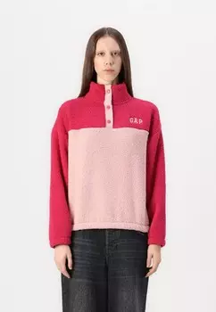 Флисовый джемпер SNAP LOGO GAP, розовый