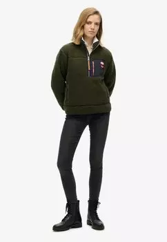 Флисовый джемпер VINTAGE RETRO HALF ZIP Superdry, хаки