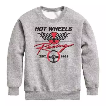 Флисовый флис Hot Wheels с клетчатым флагом для мальчиков 8–20 лет Licensed Character, серый
