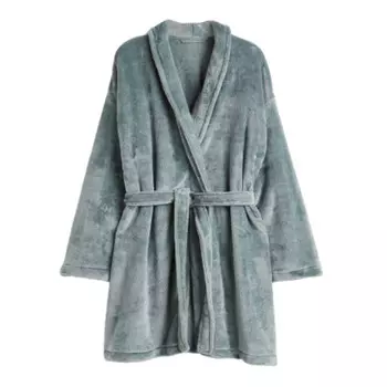 Флисовый халат с поясом H&amp;M, темно-зеленый