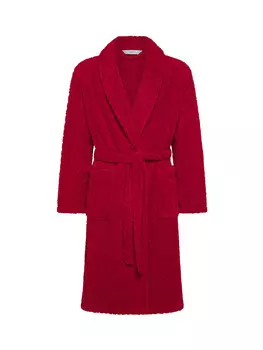 Флисовый халат с жаккардовым узором Coincasa, красный