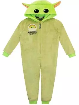 Флисовый комбинезон Baby Yoda «Все в одном» Star Wars, зеленый