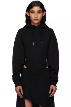 Флисовый комбинезон с капюшоном Mugler, черный