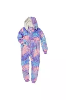 Флисовый комбинезон с принтом Galaxy Cozy n Dozy, фиолетовый