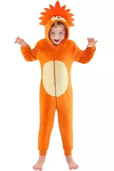 Флисовый комбинезон со львом Animal Crazy, оранжевый