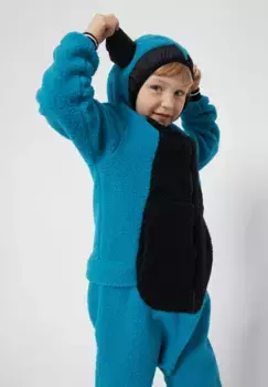 Флисовый комбинезон WeeDo "Монстр", мягкие рога монстра из искусственной кожи, функция роста, синий