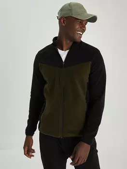 Флисовый мужской спортивный кардиган стандартной посадки с воротником-стойкой LCW Active