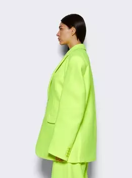 Флисовый пиджак-пиджак строгого кроя VETEMENTS, цвет Flurorescent Yellow