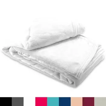 Флисовый плед 270х230 см, пушистый полиэстер, белое приятное теплое покрывало leonado vicenti, белый