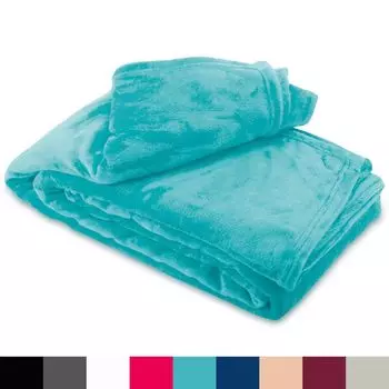 Флисовый плед 270х230 см пушистый полиэстер бензин приятное теплое покрывало leonado vicenti, бирюзовый