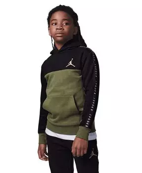 Флисовый пуловер с капюшоном Big Boys Flight Sideline Jordan, зеленый