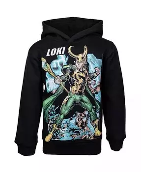 Флисовый пуловер с капюшоном для мальчиков «Вечные» Shang-Chi and the Legend of the Ten Rings Shang-Chi Loki Marvel, черный
