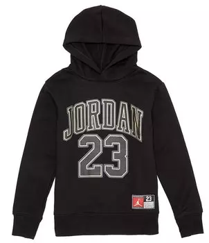 Флисовый пуловер с капюшоном Jordan Big Boys 8–20 с длинными рукавами, черный