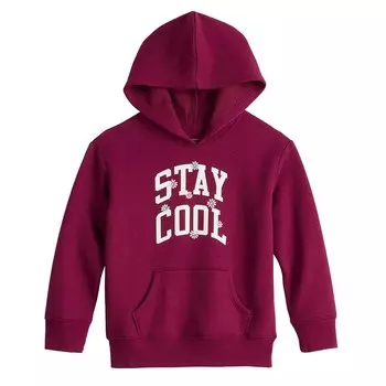 Флисовый пуловер с капюшоном Jumping Beans для девочек 4–12 лет, цвет Maroon Stay Cool