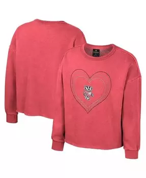 Флисовый пуловер с круглым вырезом Big Girls Red Wisconsin Badgers Audrey Colosseum, красный