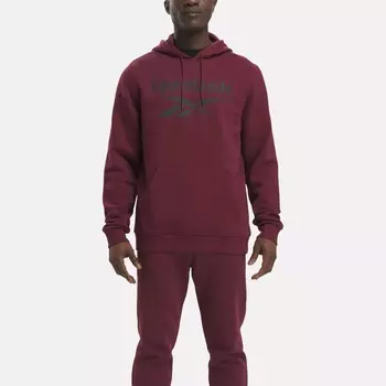 Флисовый пуловер с логотипом Identity Reebok, бордовый
