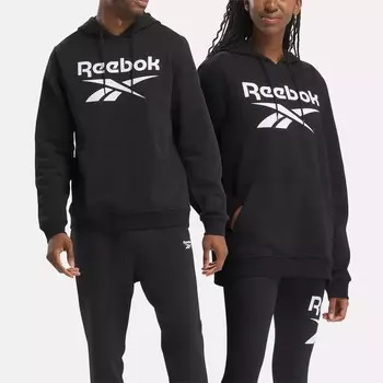 Флисовый пуловер с логотипом Identity Reebok, черный