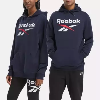 Флисовый пуловер с логотипом Identity Reebok, военно-морской