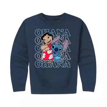 Флисовый пуловер с рисунком Ohana для мальчиков 8–20 Disney's Lilo & Stitch Disney, синий