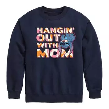 Флисовый пуловер с рисунком «Висячая мама» для мальчиков 8–20 лет Disney's Lilo & Stitch Disney, синий