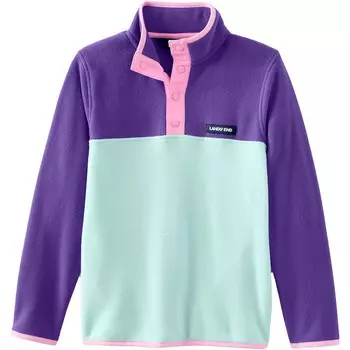 Флисовый пуловер с воротником Lands' End Kids 2–20, цвет Aqua