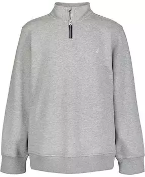 Флисовый пуловер с воротником-стойкой для маленьких мальчиков Nautica, серый