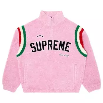 Флисовый пуловер Supreme Arc с полумолнией, цвет Розовый